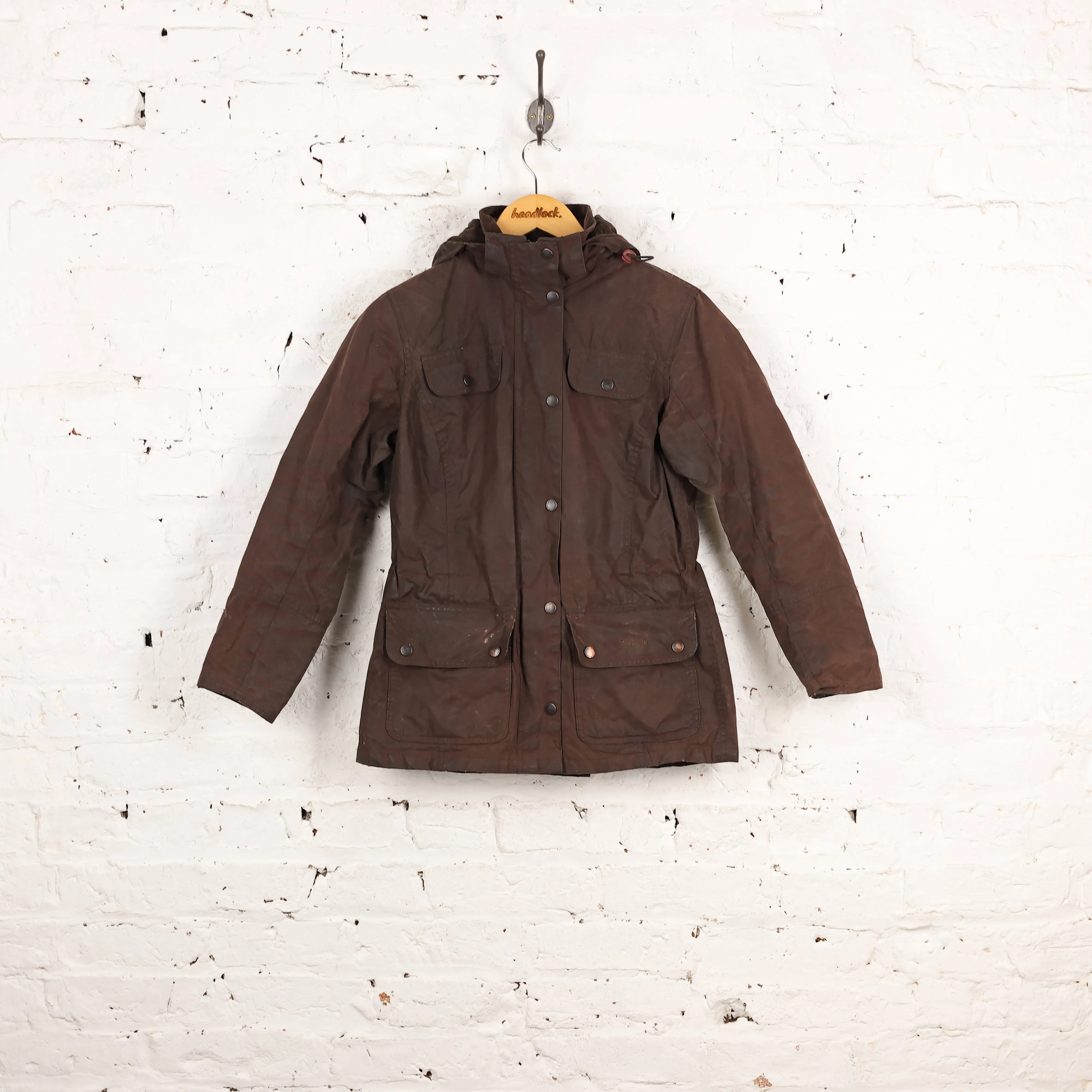 Women's Barbour Faye Drawstring Wax Jacket - Brown - Women's S