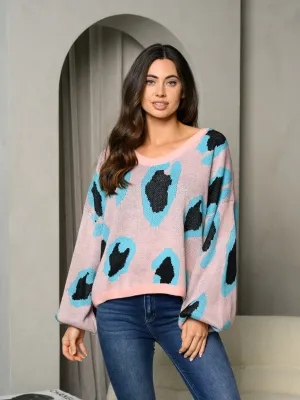WOMEN'S LONG SLEEVE COLORBLOCK SWEATER