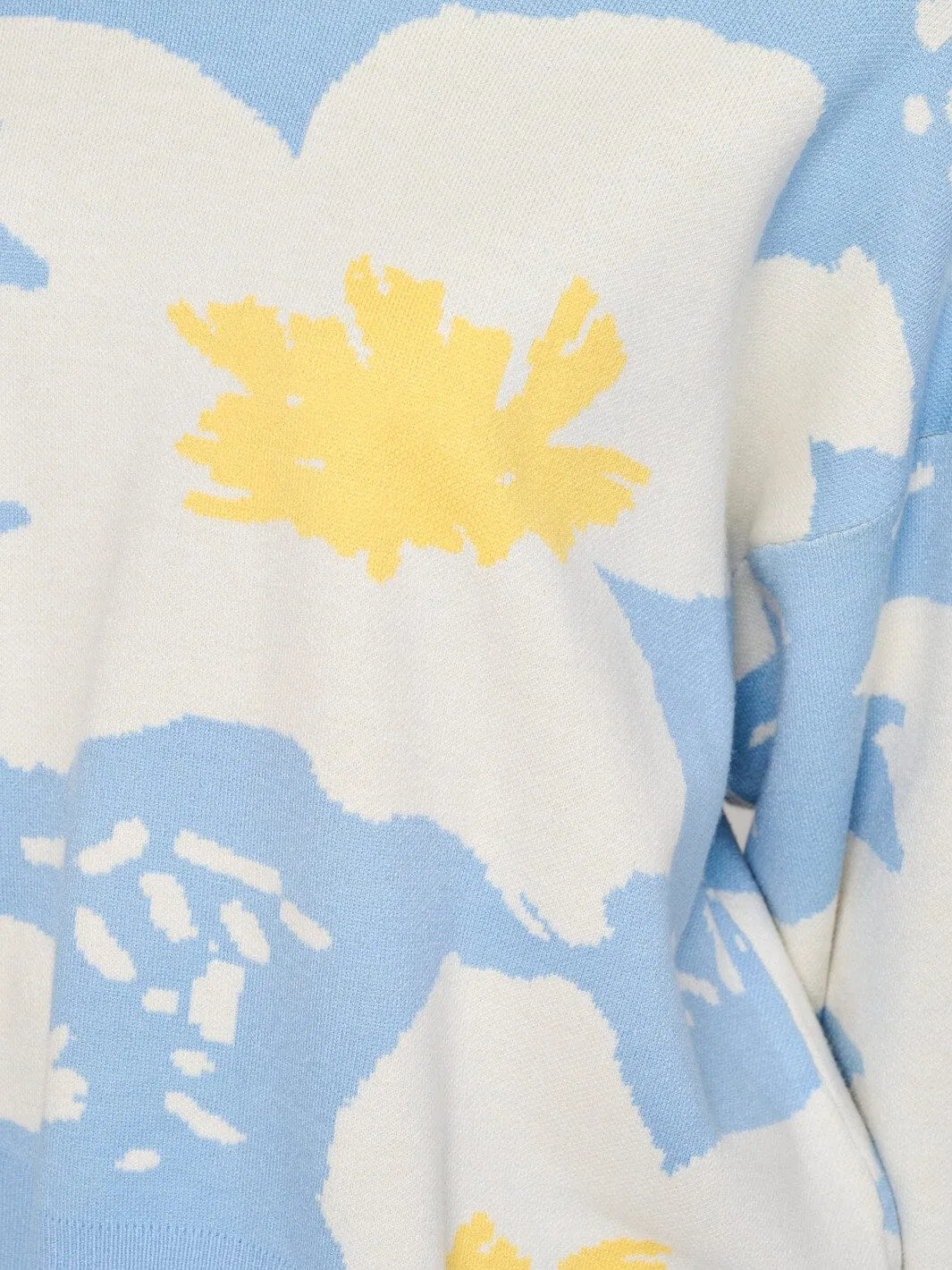 WOMEN'S LONG SLEEVE FLORAL PRINT PULLOVER SWEATER