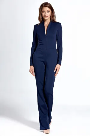 Zip-Front Fitted Jumpsuit